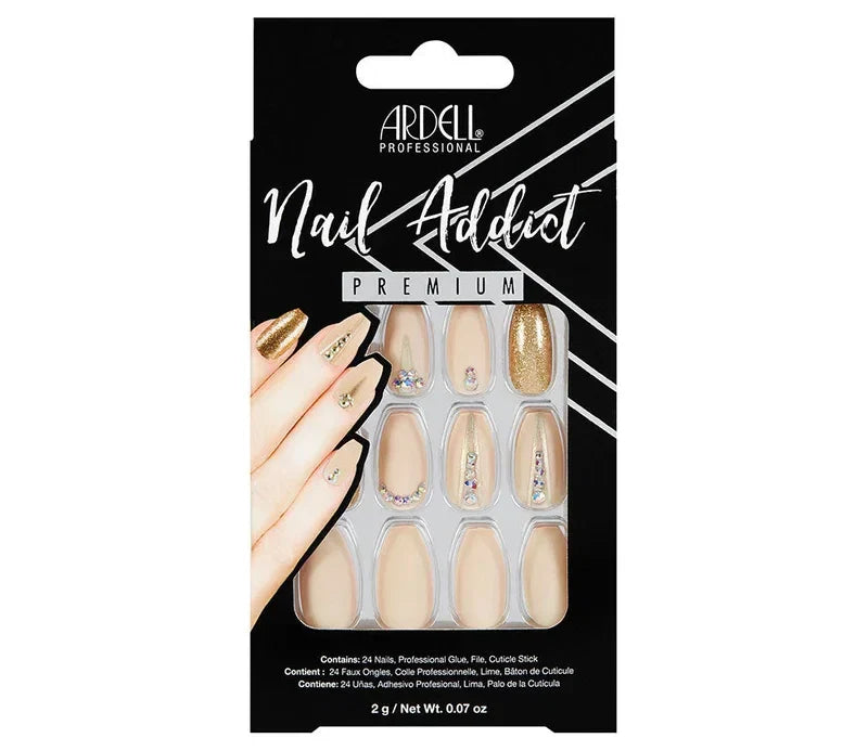 Ardell Nail Addict Premium Nude Jeweled Nail Set — CLIPRONS
