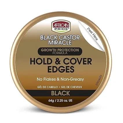 African Pride Black Castor Miracle Hold & Cover Edges Hair Gel - 64g — CLIPRONS