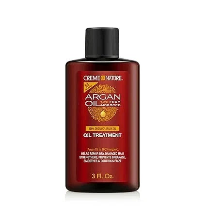 Creme of Nature Argan Oil Treatment, Adds Shine & Smooths Frizz, Strengthens and Repairs Dry Hair, Lightweight Daily Use, Stocking Stuffer, 3 fl oz — CLIPRONS