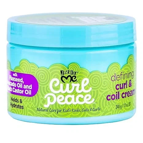 Just For Me Curl Peace Defining Curl & Coil Cream - Holds & Hydrates, Contains Flaxseed, Avocado Oil & Black Castor Oil, No Animal Testing, 12 oz — CLIPRONS