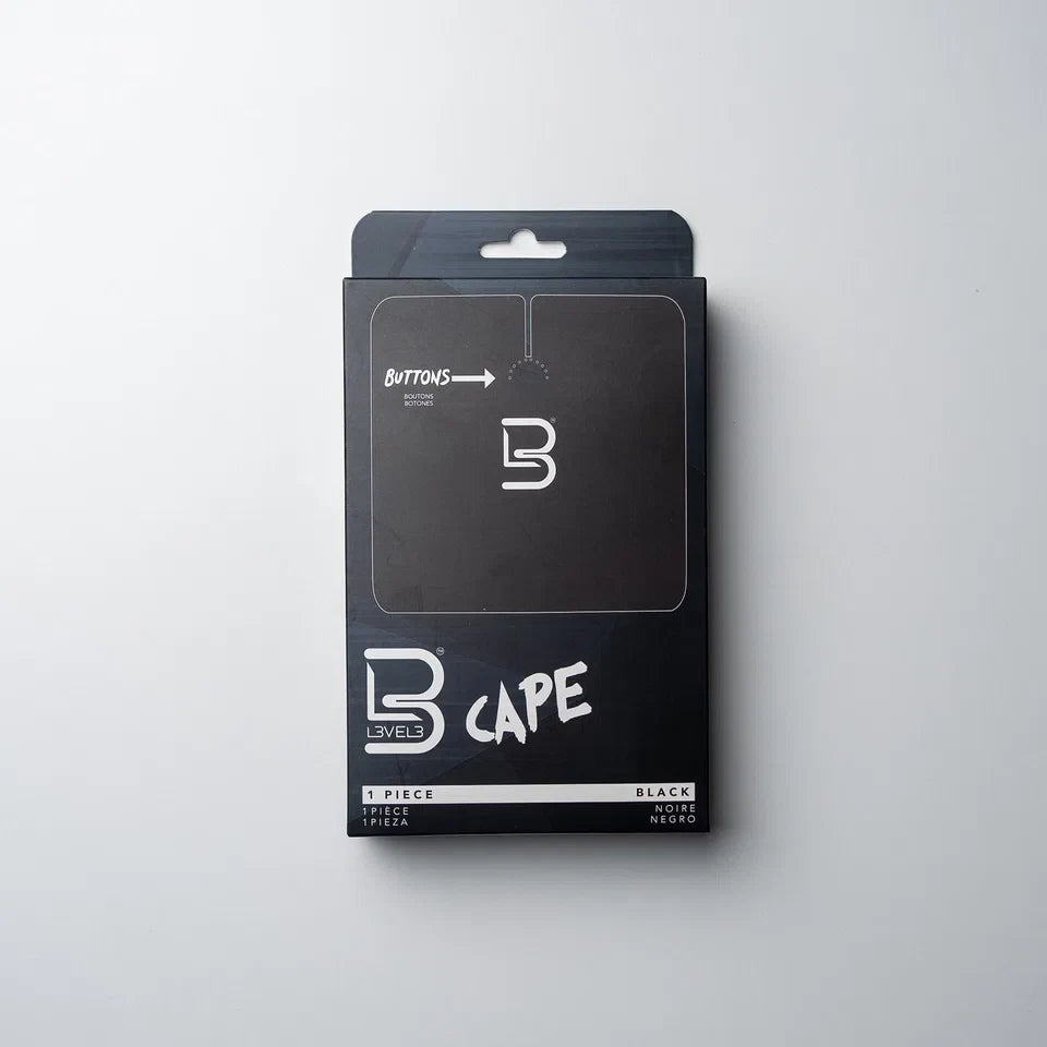 L3VEL3 Black Cape - Universal Size - Comfortable with Adjustable Neck Closure (Buttons) — CLIPRONS