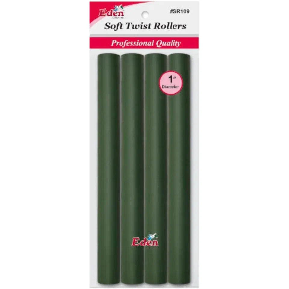 Eden 1 " Soft Twist Hair Rollers - Green — CLIPRONS