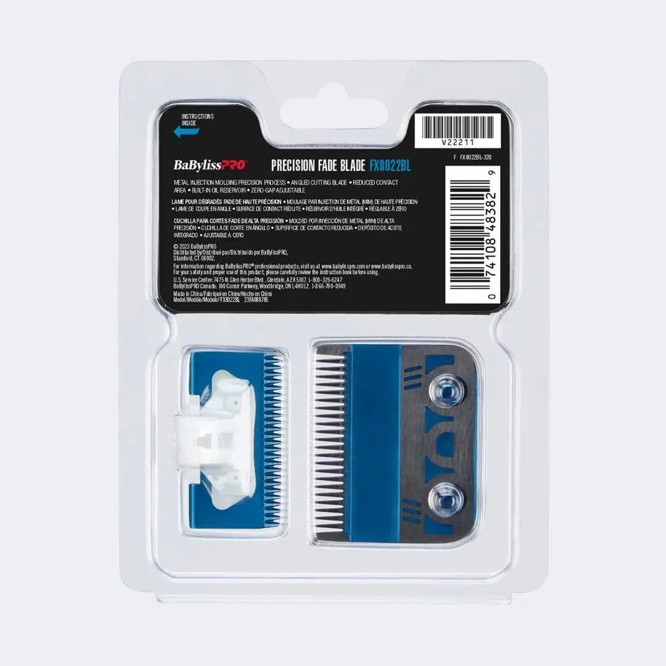 BaBylissPRO Precision Fade Blade Blue Titanium Metal-Injection Molded (MIM) (22 teeth) — CLIPRONS