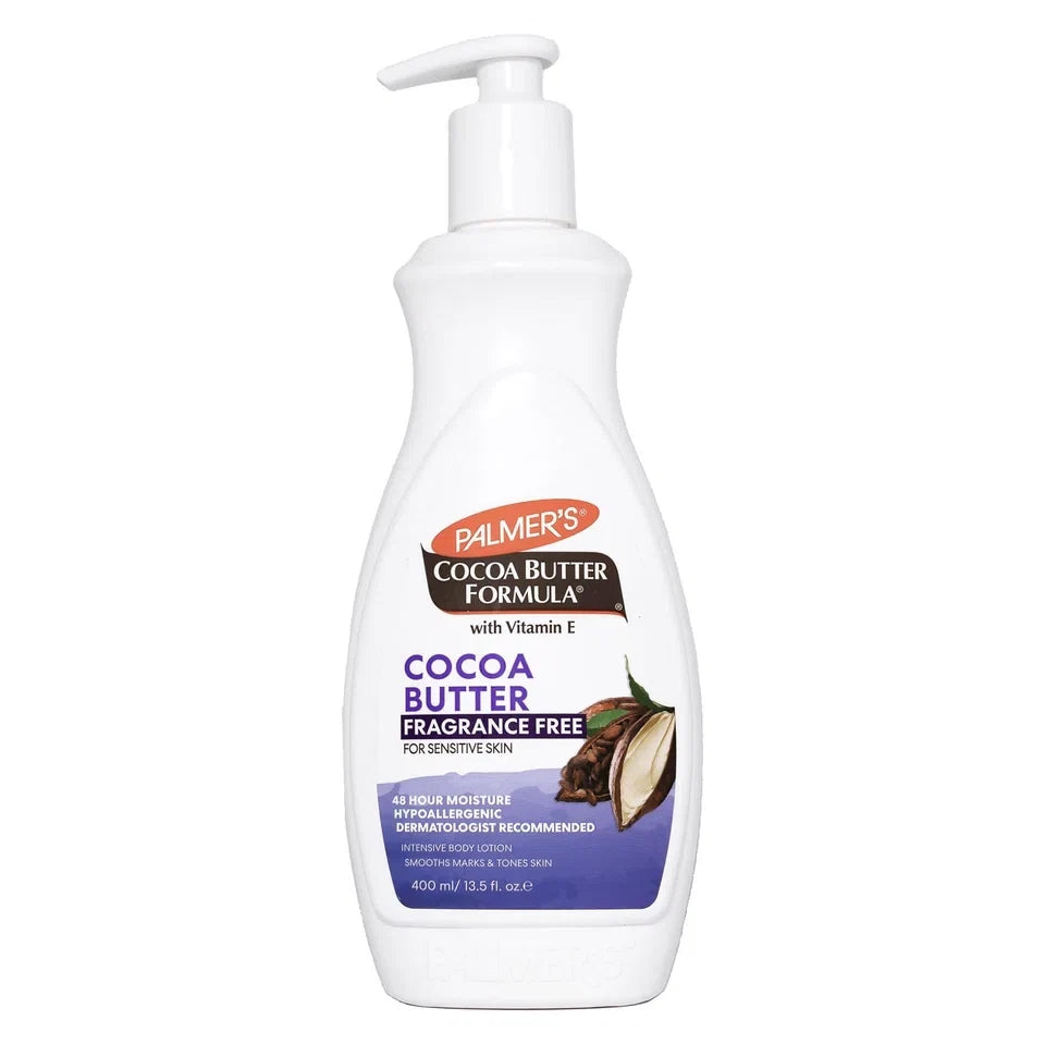 Palmer's Cocoa Butter Formula with Vitamin E, Fragrance-Free, Softens, Smooths Marks & Tones Skin, 48H Moisture, Hypoallergenic, 400ml Pump Bottle — CLIPRONS