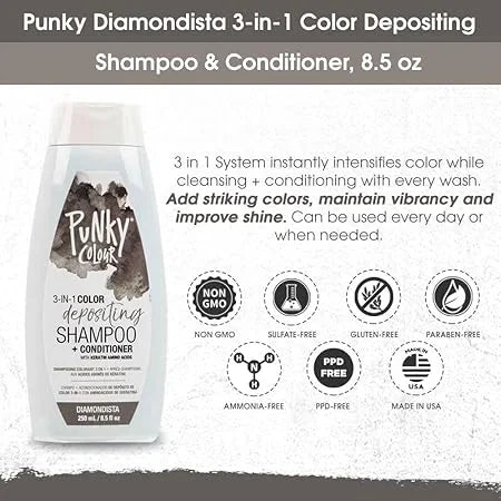 Punky 3-in-1 Color Depositing Shampoo-Conditioner Diamondista — CLIPRONS